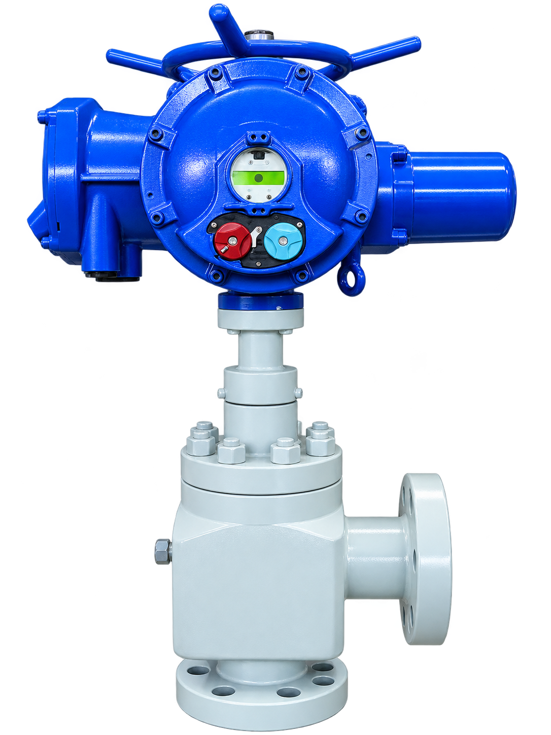 CEPAI adjustable choke valve with a blue operator