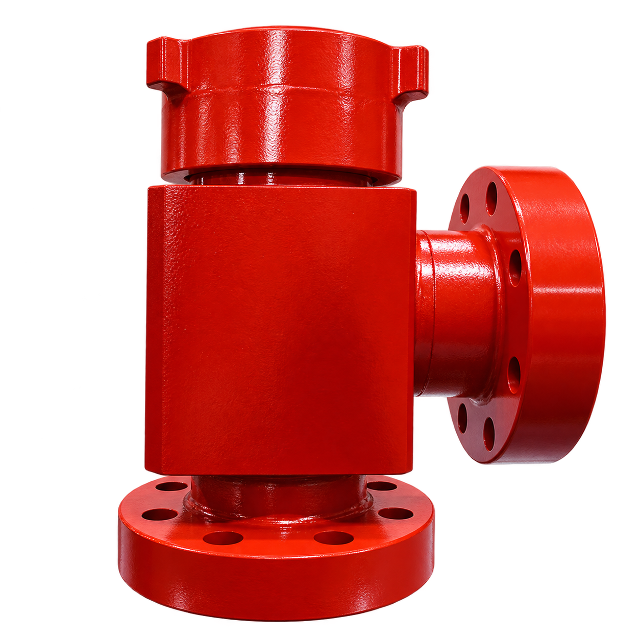 Red CEPAI positive choke valve with flanged connections