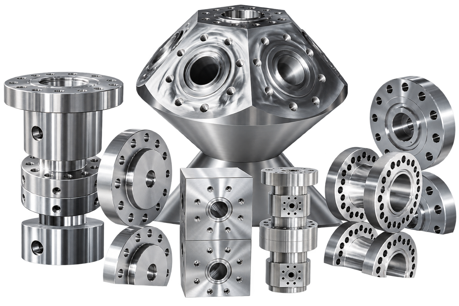 CEPAI machined wellhead heads, spools, adapters, flanges and crosses